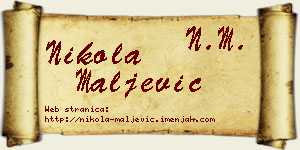 Nikola Maljević vizit kartica